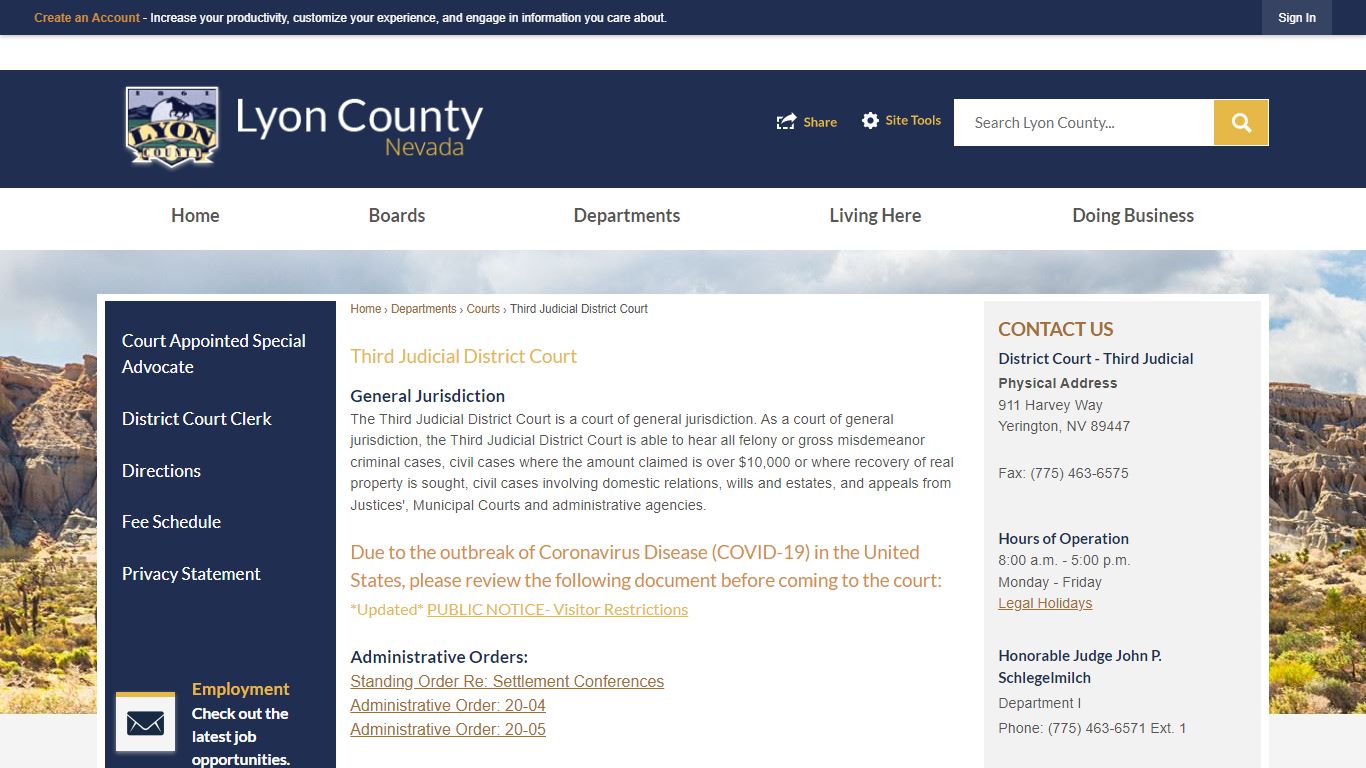 Third Judicial District Court | Lyon County, NV - Official Website